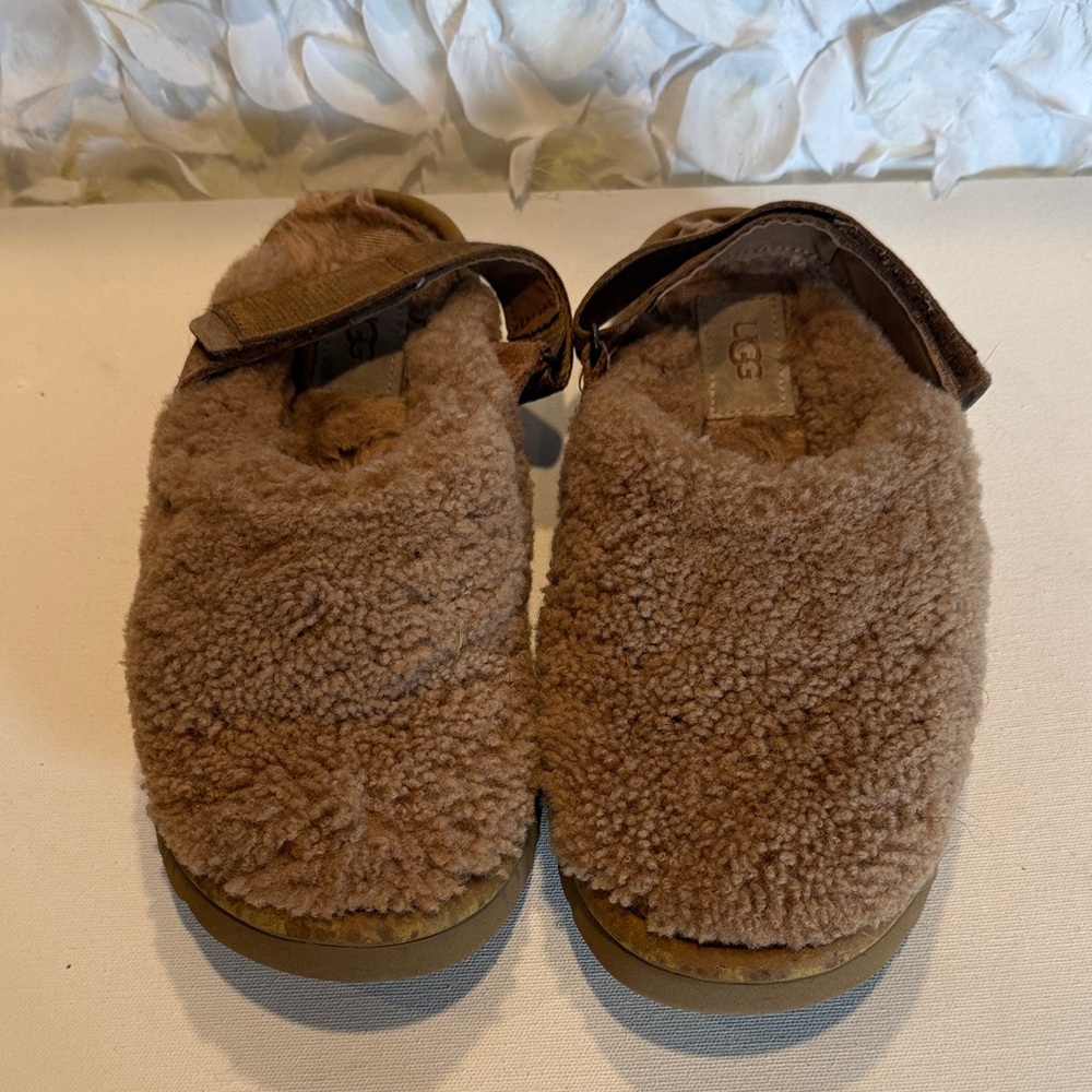 UGG Chestnut Shearling Backstrap Clogs - image 1